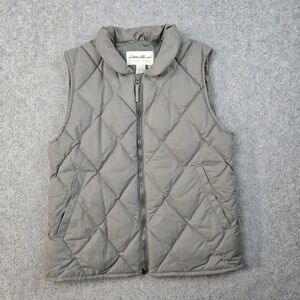 Eddie Bauer Vest Womens Small Gray Quilted Goose Down Sleeveless Jacket
